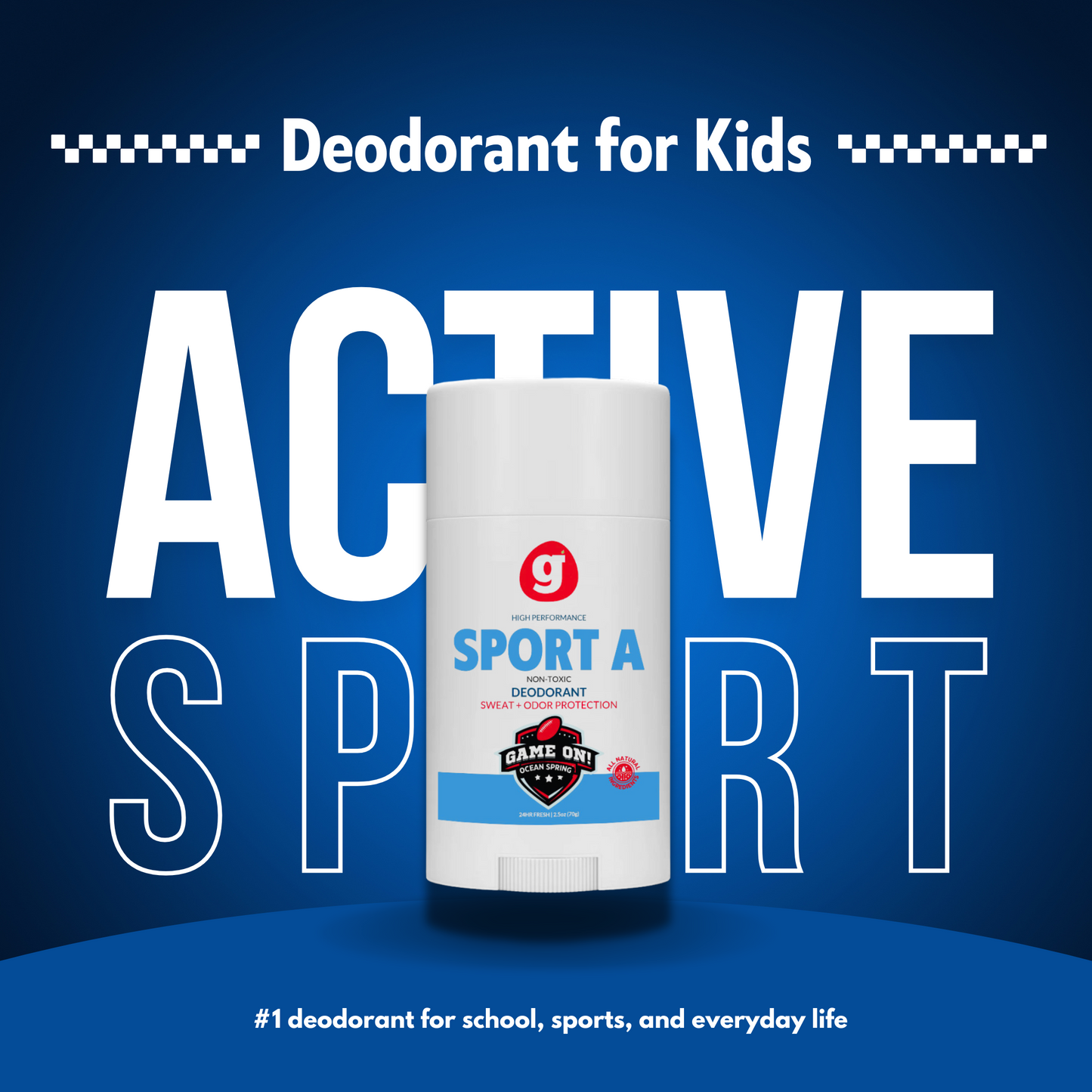 Grownish - SPORT A Deodorant for Boys ages 8 up - Natural - Aluminum Free - Safe for Sensitive skin