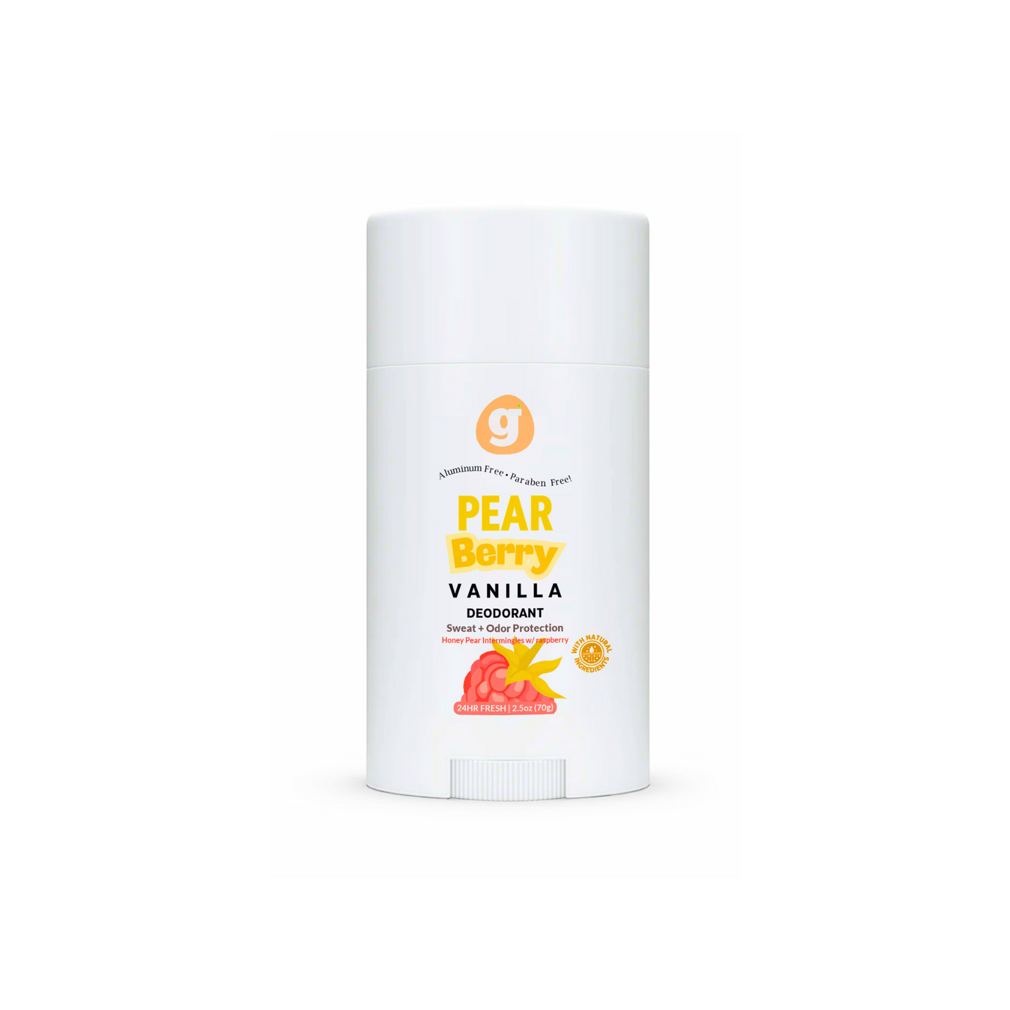 PEAR BERRY VANILLA - Deodorant for kids - SET OF 2 - Aluminum Free - Paraben Free - 2.5oz
