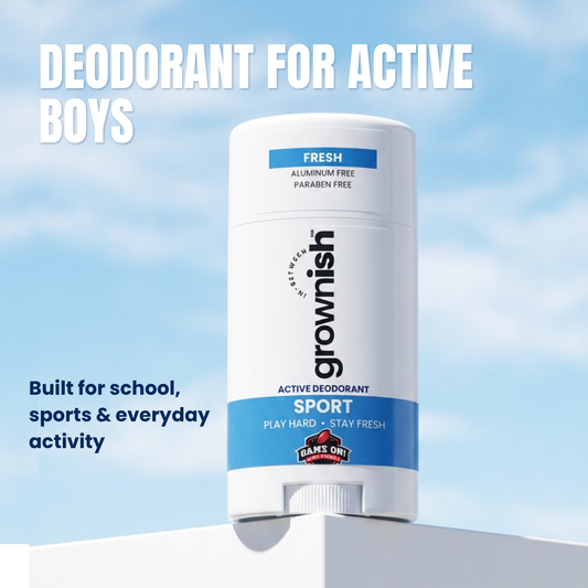 SPORT Deodorant for Boys ages 8up - Natural - Aluminum Free - Safe for Sensitive skin