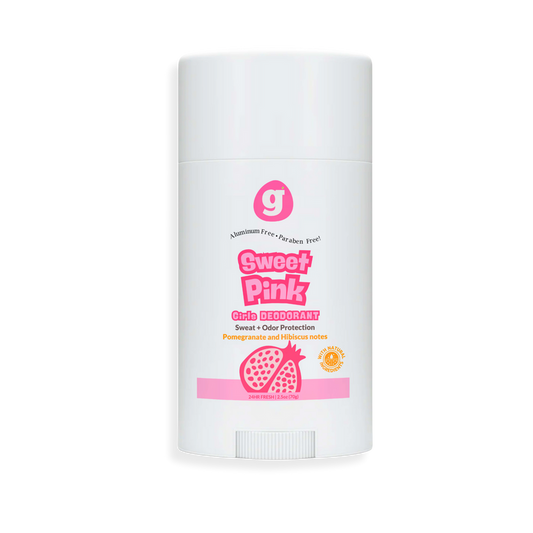 SWEET PINK  Kids Deodorant for Girls 8 up - Non-Toxic  - Pomegranate & Hibiscus scent (2.5oz)