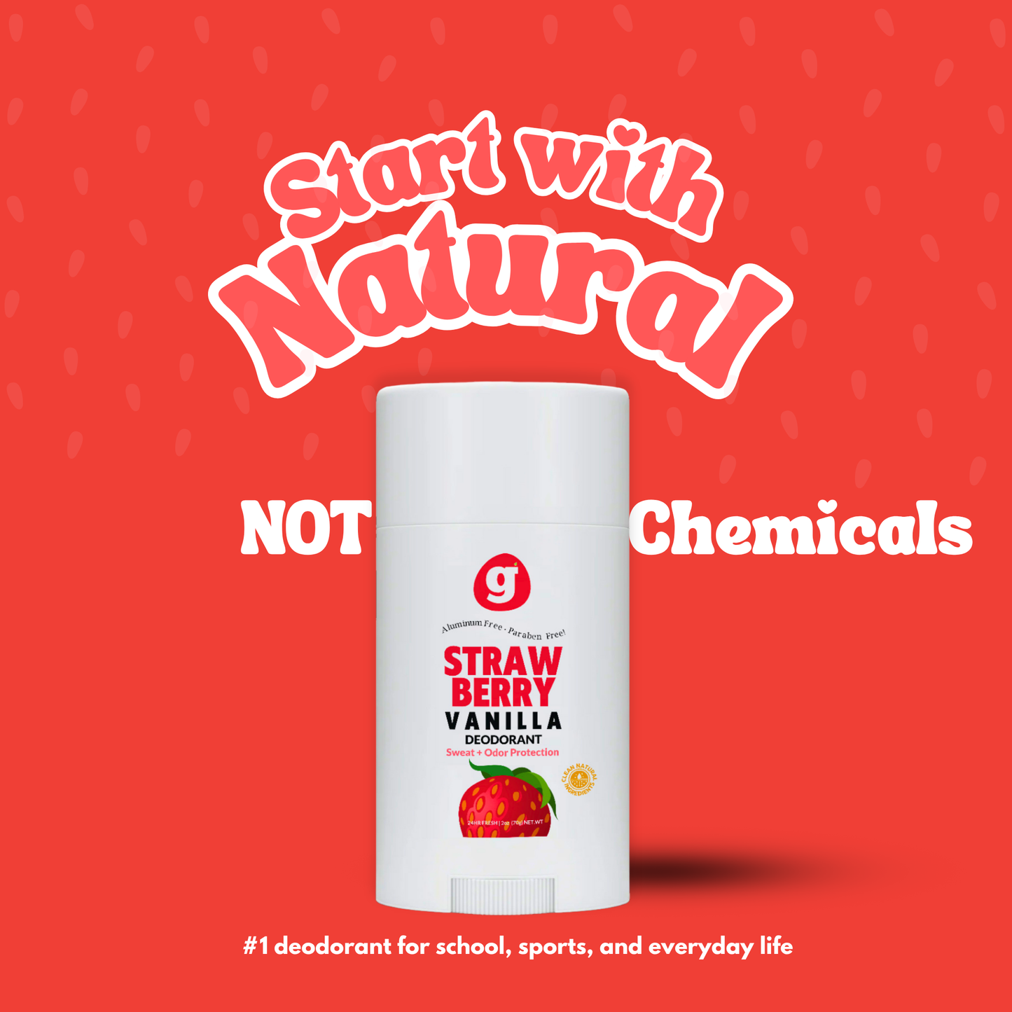 Strawberry Vanilla  Deodorant for girls - Aluminum-Free|  Non-Toxic | natural deodorant 2.5oz
