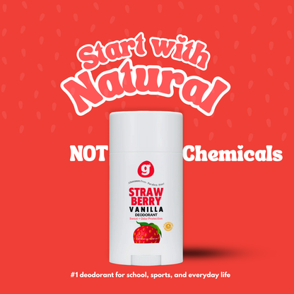 Strawberry Vanilla  Deodorant for girls - Aluminum-Free|  Non-Toxic | natural deodorant 2.5oz