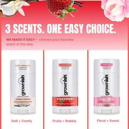 DEODORANT FOR GIRLS (starter kit ) –  Sweet Pink + Vanilla Dream + Strawberry Vanilla