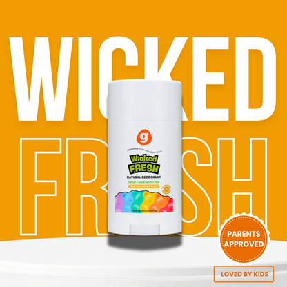 Wicked Fresh Kids Deodorant for Girls & Boys - Natural - Aluminum Free - Safe for Sensitive Skin - Our Scent is Infused w/Lemon & Grapefruit Essential Oils - Non-Toxic & Paraben Free - 2.2oz each