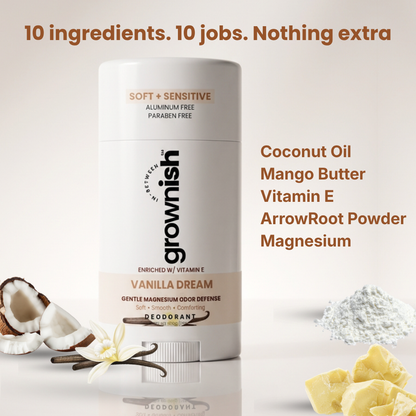 Vanilla Dream,  Aluminum-Free Deodorant For Kids, Teen Girls & Women - Sensitive Skin formula
