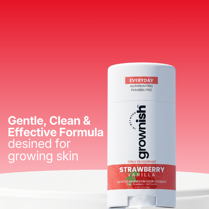 Strawberry Vanilla  Kids Deodorant for girls  |  Aluminum Free | Fresh Confidence 2.5oz