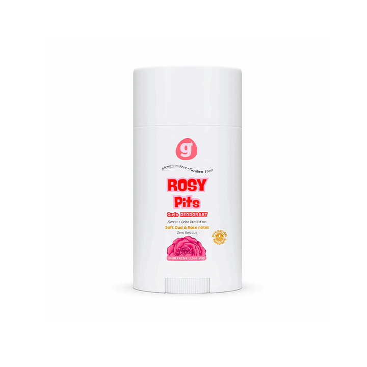 ROSY-PITS Natural Deodorant For Women & Girls - ALUMINUM FREE 2.5oz