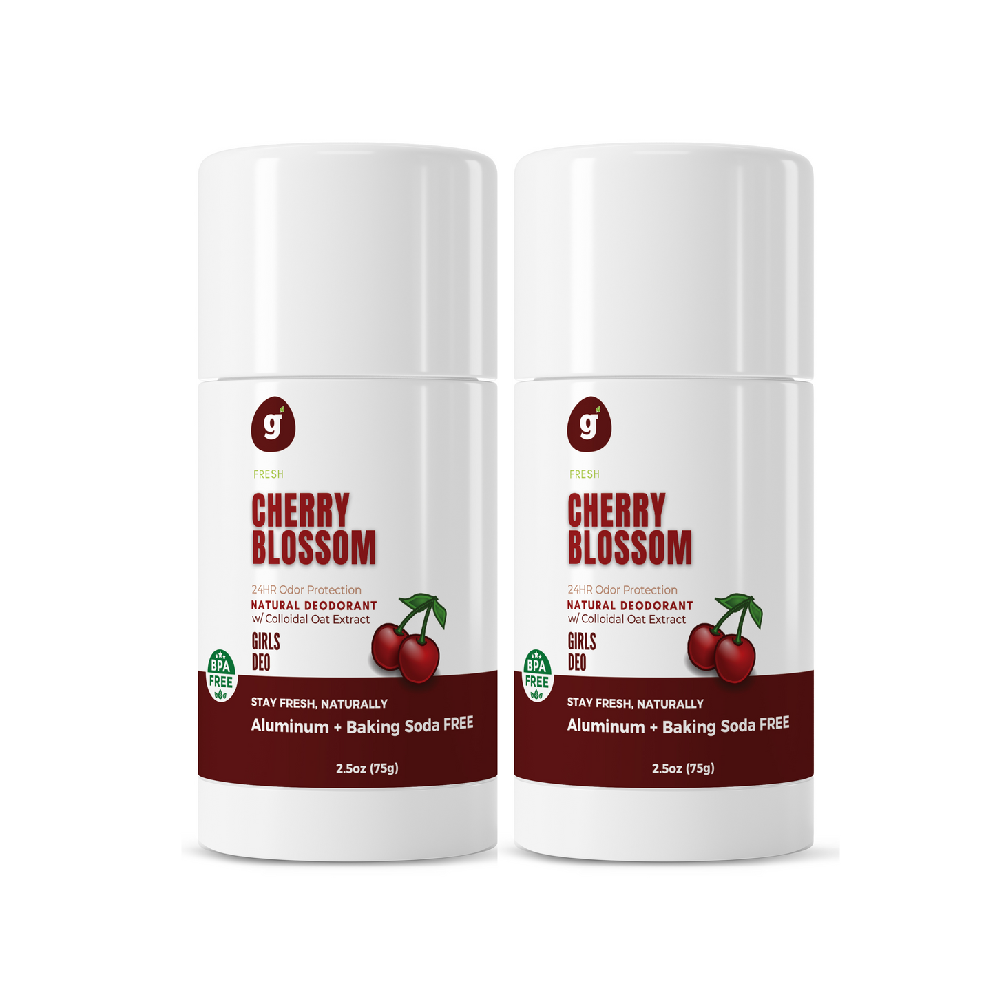 CHERRY BLOSSOM - Aluminum Free Kids deodorant - Girls Deodorant 8 up (Set of 2)